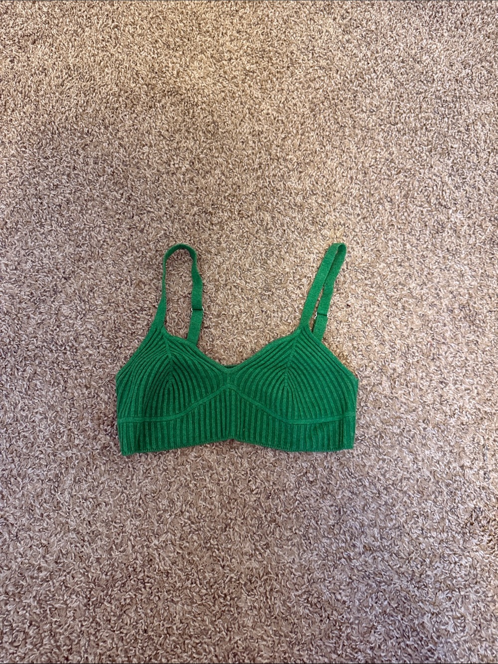 wild fable Green Ribbed Crop Bralette